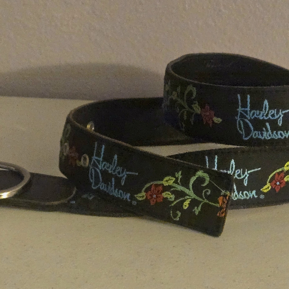 HARLEY DAVIDSON WOMAN'S BELT EMBROIDERED FLORAL OVERLAY WOMEN'S 48"